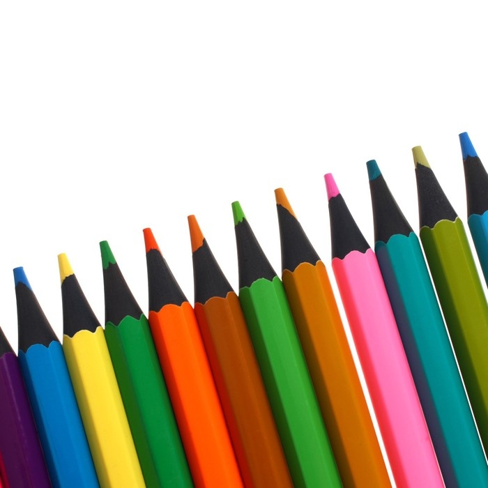 Карандаши 36 цветов в тубусе, корпус шестигранный (пластиковые) черное основание