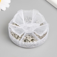 Кольца зажимные металл в шкатулке "Хром" 880 шт 8х8х2 см Кольца зажимные металл в шкатулке "Хром" 880 шт 8х8х2 см