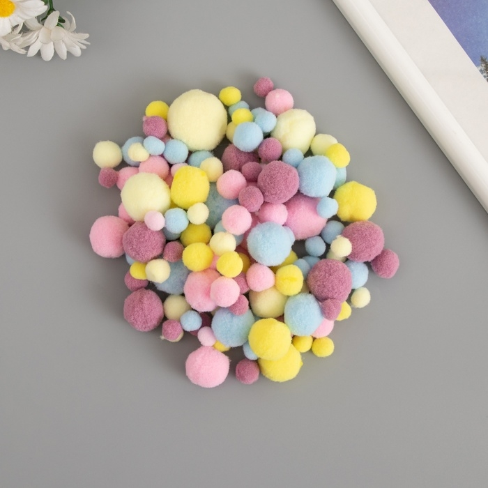 Декор для творчества Декор для творчества "Помпончики. Макаруны" d=1-3 см набор 135 шт