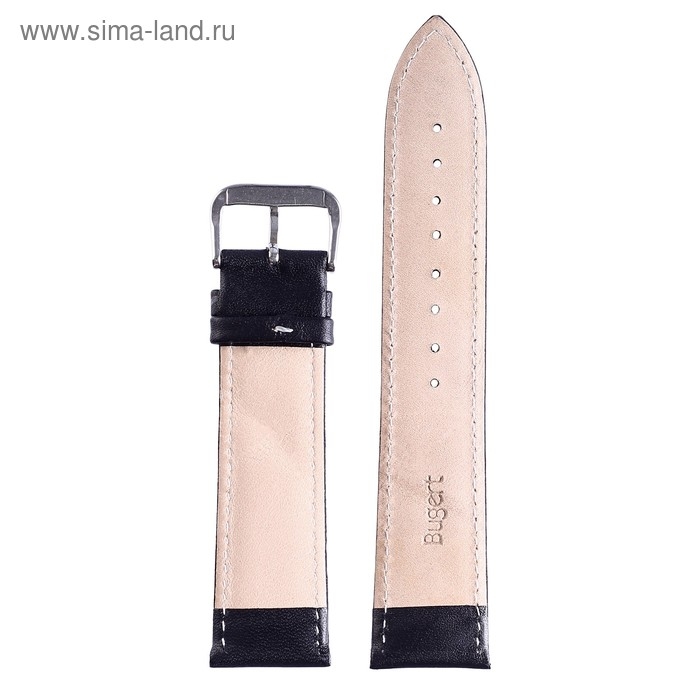 Ремешок для часов кожаный Ремешок для часов кожаный "Bugert", 20 мм, l-20 см, черный