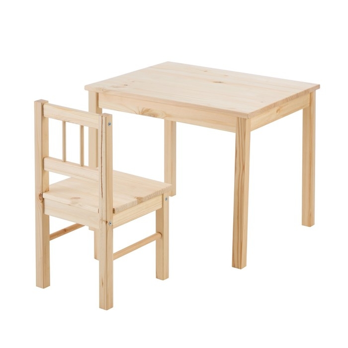 Стол и стул набор SVALA, Массив сосны