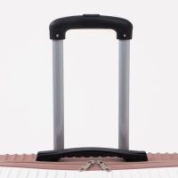 Чемодан большой 85 л (L), отдел на молнии, кодовый замок, цвет белый/розовый