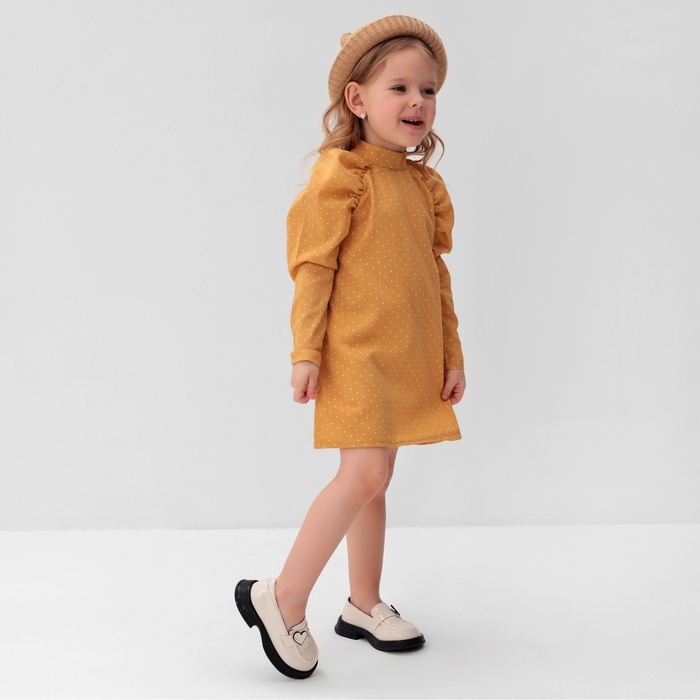 Платье детское MINAKU: Cotton collection цвет горчица, рост 116