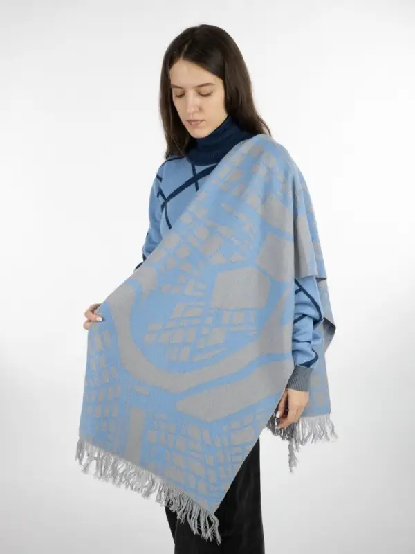 Палантин с бахромой на заказ Rinn Fint, полушерсть