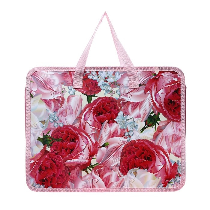 Папка с ручками А4 Calligrata Папка с ручками А4 Calligrata "Цветы", 330 x 260, пластик, МИКС