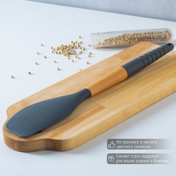 Лопатка Доляна &laquo;Брауни&raquo;, 32&times;6 см, цвет серый/бежевый