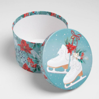 Набор коробок круглых 3 в 1 &laquo;Magic time&raquo;, 18 х 18 х 13 см, 20 х 20 х 14.5 см, 25 х 25 х15 см, Новый год