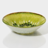 Салатник стеклянный Доляна &laquo;Киви&raquo;, 720 мл, 18,5&times;5 см, цвет зелёный