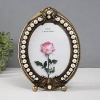 Фоторамка металл, стекло 13х18 см "Нега" латунь, стразы, жемчужины 1,7х17,3х25 см Фоторамка металл, стекло 13х18 см "Нега" латунь, стразы, жемчужины 1,7х17,3х25 см