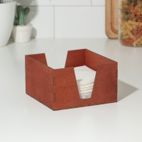 Салфетница деревянная Доляна, 13,5&times;13,5&times;8 см, цвет мокко