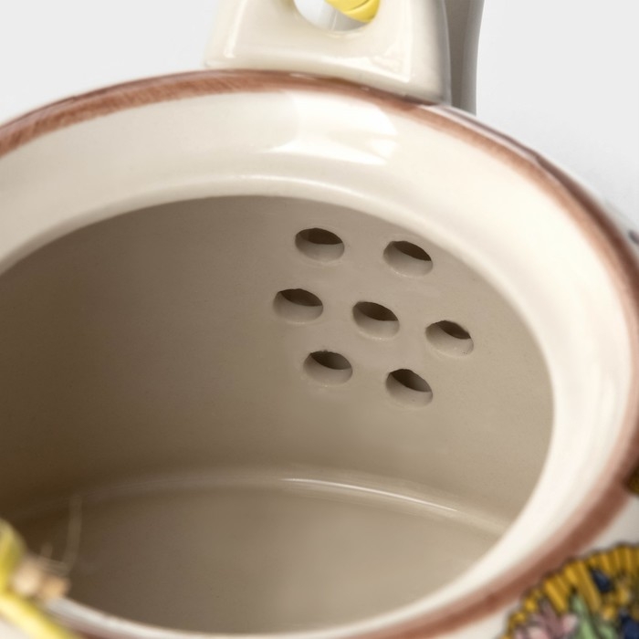 Чайник керамический заварочный с металлическим ситом &laquo;Веера&raquo;, 900 мл