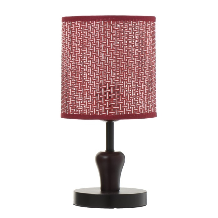 Настольная лампа "Алькор" Е27 40Вт черно-бордовый 16х16х30 см RISALUX