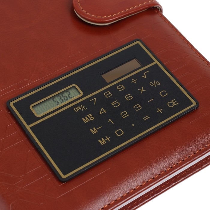 Ежедневник недатированный А5, 140 листов в клетку, с калькулятором, обложка пвх, МИКС