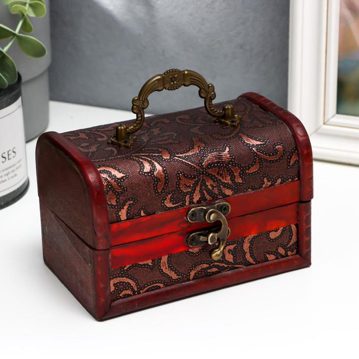 Шкатулка дерево сундучок с ручкой Шкатулка дерево сундучок с ручкой "Ветвь" 9,4х13,8х9,7 см