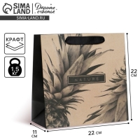 Пакет подарочный крафтовый квадратный, упаковка, «Black», 22 х 22 х 11 см Пакет подарочный крафтовый квадратный, упаковка, «Black», 22 х 22 х 11 см