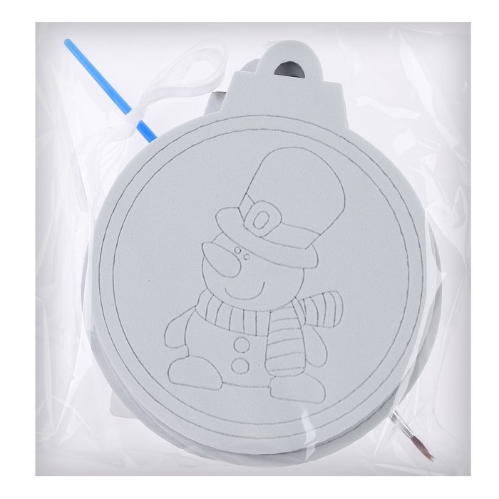 Ёлочное украшение под раскраску «Модник» 4 шт., кисть Ёлочное украшение под раскраску «Модник» 4 шт., кисть