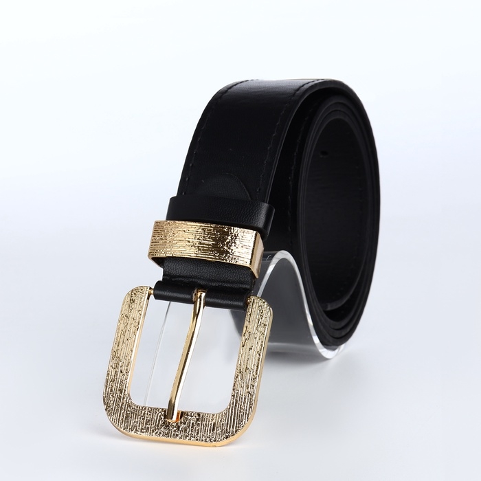 Ремень женский, ширина 3 см, пряжка металл, цвет чёрный Ремень женский, ширина 3 см, пряжка металл, цвет чёрный