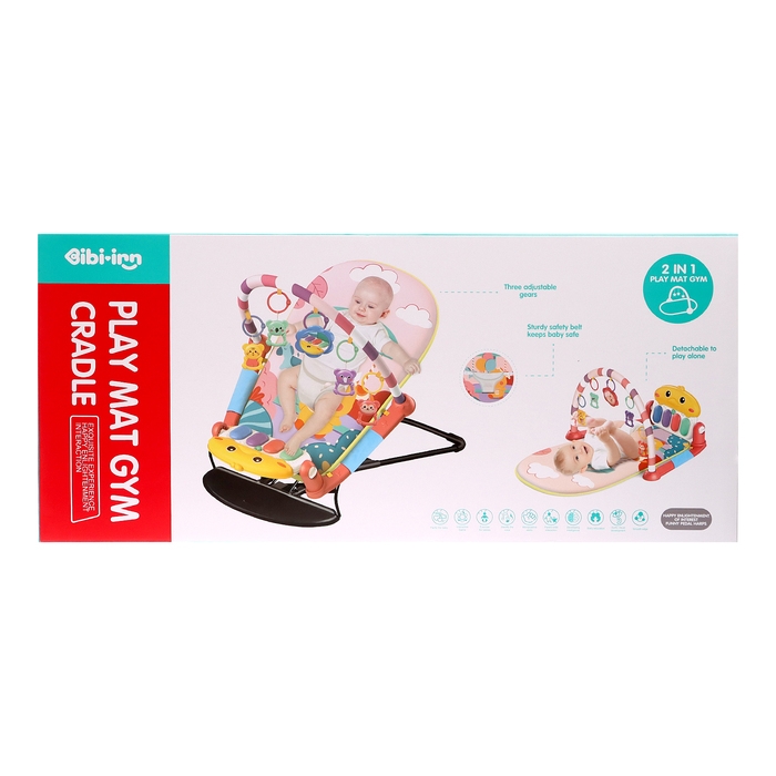 Набор 2 в 1 качель и коврик &laquo;Утёнок&raquo;, световые, звуковые эффекты, цвет розовый