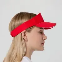 Козырек Active, красный с белым кантом