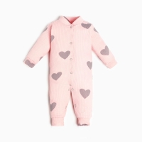 Комбинезон Крошка Я &laquo;Сердца&raquo;, рост 62-68 см, цвет розовый