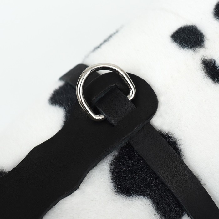 Шлейка кожаная однослойная "Люкс", ОШ 26-34 см, ОГ 36-44 см, ширина 1,1 см, чёрная