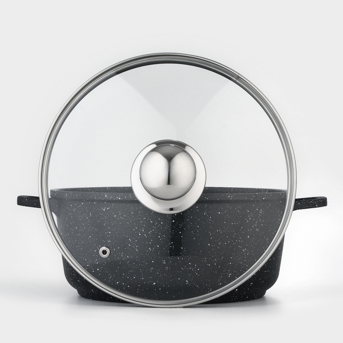 Кастрюля Доляна «Элит», 3,3 л, d=22 см, h=10 см, литой алюминий, литые ручки, антипригарное покрытие Кастрюля Доляна «Элит», 3,3 л, d=22 см, h=10 см, литой алюминий, литые ручки, антипригарное покрытие