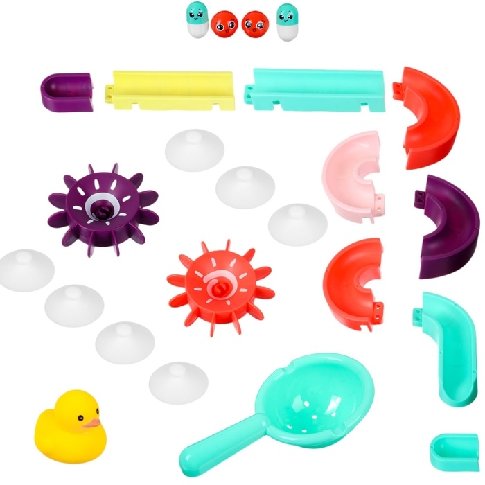 Игрушка для ванны &laquo;Водная горка&raquo;, 11 деталей, 5 игрушек, ковш, на присосках, Крошка Я