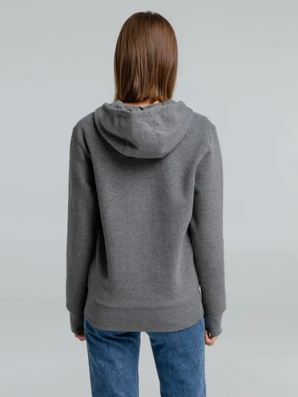 Толстовка на молнии с капюшоном унисекс King, темно-серый меланж, размер XS