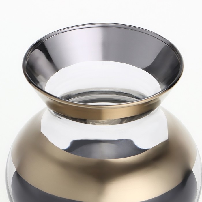 Ваза для цветов &laquo;Золото&raquo; стеклянная, прозрачная, 14,4 см, 700 мл.