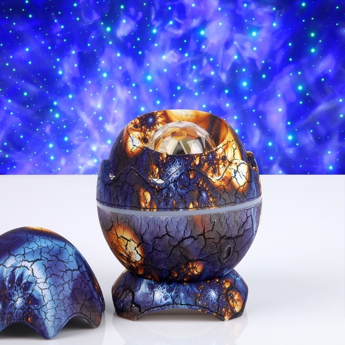 Световой прибор «Яйцо динозавра» 10 см, динамик, съёмная полусфера, свечение RGB, пульт ДУ, USB, синий Световой прибор «Яйцо динозавра» 10 см, динамик, съёмная полусфера, свечение RGB, пульт ДУ, USB, синий