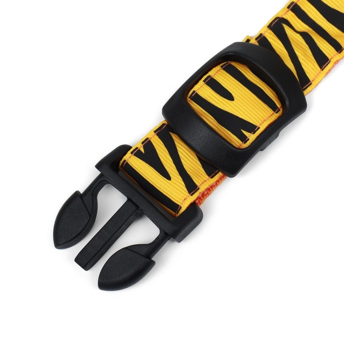 Ошейник с подсветкой Тигр 3 режима свечения, размер L, ОШ 48-60 х 2,5 см оранжевый