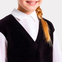 Джемпер для девочки школьный, цвет чёрный, рост 128 см