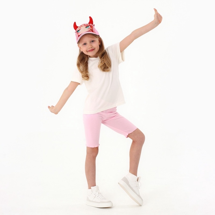 Кепка детская для девочки &laquo;Чертенок&raquo; аниме с заколками, р-р 52-54 5-7 лет