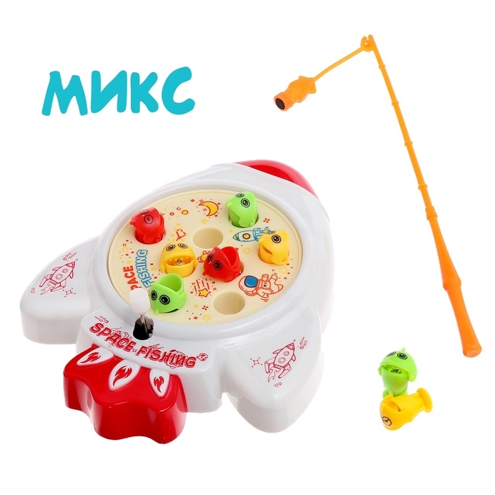 Рыбалка заводная «Ракета», 8 рыбок, с удочкой, МИКС Рыбалка заводная «Ракета», 8 рыбок, с удочкой, МИКС
