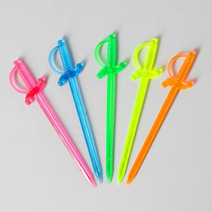 Шпажки для канапе &laquo;Шпага&raquo;, набор 50 шт., 8 см, цвета МИКС