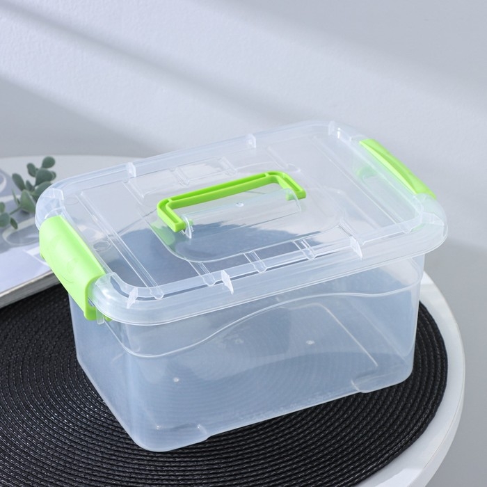 Контейнер для хранения пластиковый с крышкой &laquo;Дипломат&raquo;, 25&times;17,5&times;13 см, цвет МИКС