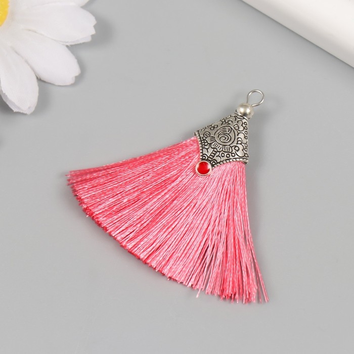 Декор для творчества текстиль "Кисть Восток" коралл набор 2 шт 1,6х4,5 см