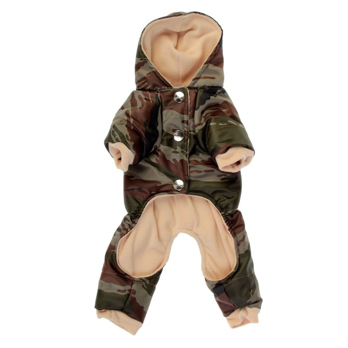 Комбинезон зимний для животных &laquo;Камуфляж&raquo;, 2XL (ДС 34, ОШ 34-36, ОГ 44 см), микс