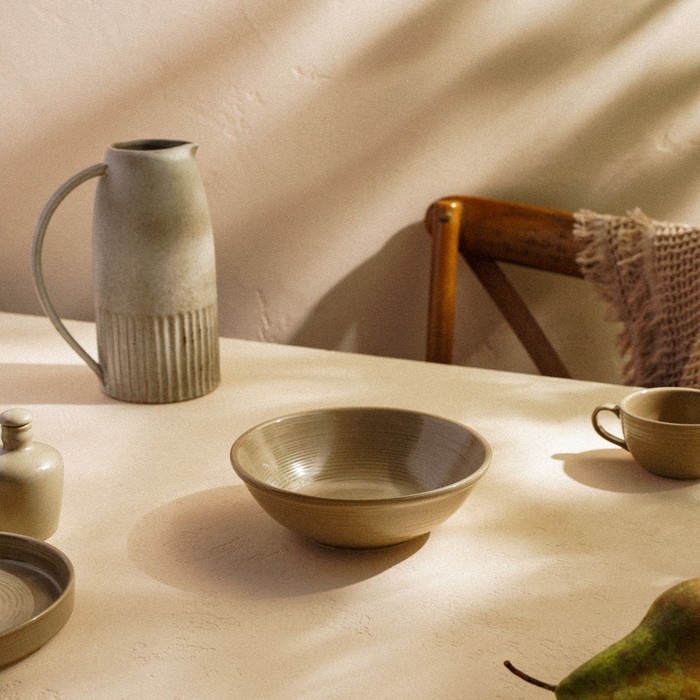 Салатник фарфоровый SL Home «Песчаный бриз», 1 л, цвет бежевый Салатник фарфоровый SL Home «Песчаный бриз», 1 л, цвет бежевый