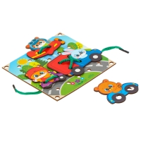 Деревянная игрушка-шнуровка &laquo;Транспорт&raquo;, 15&times;15 см