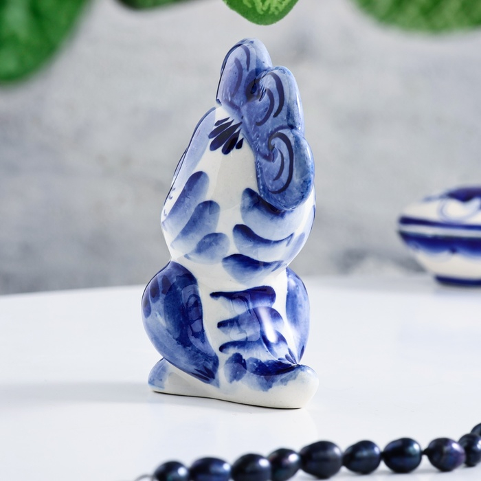 Сувенир &laquo;Попугай Семён&raquo;, 10 см, гжель