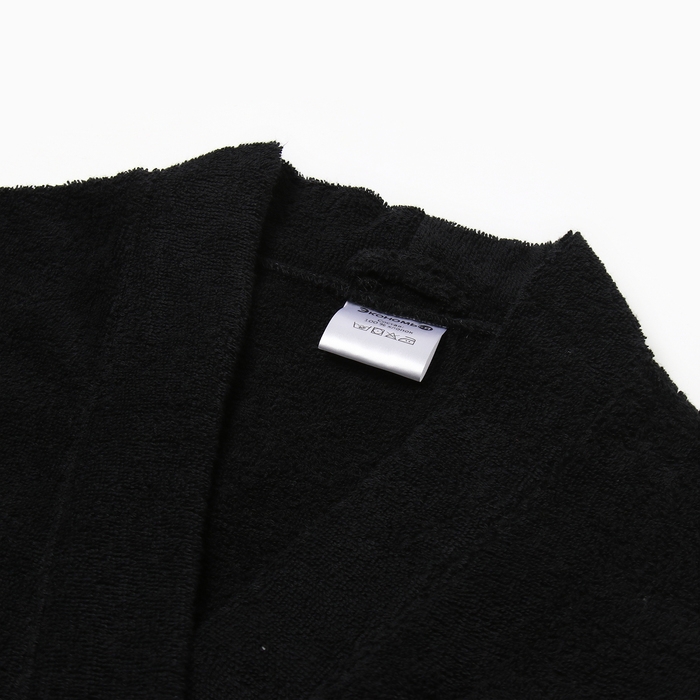 Халат махровый Экономь и Я, муж. р. 56-58 цв. черный, 100% хл с AIRO, 320 г/м2