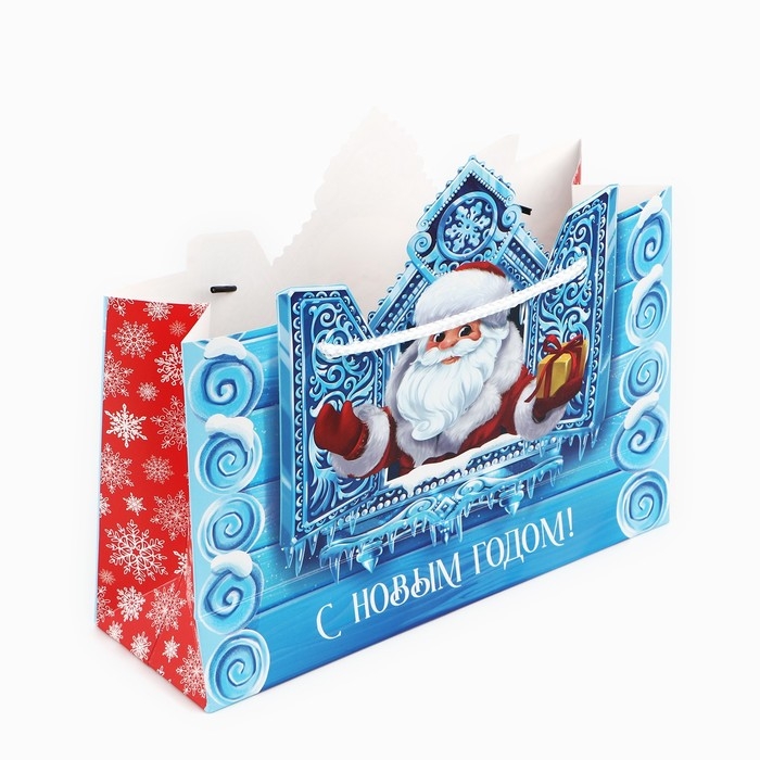 Пакет подарочный новогодний &laquo;Дед Мороз&raquo;, 30 х 26 х 10 см , Новый год