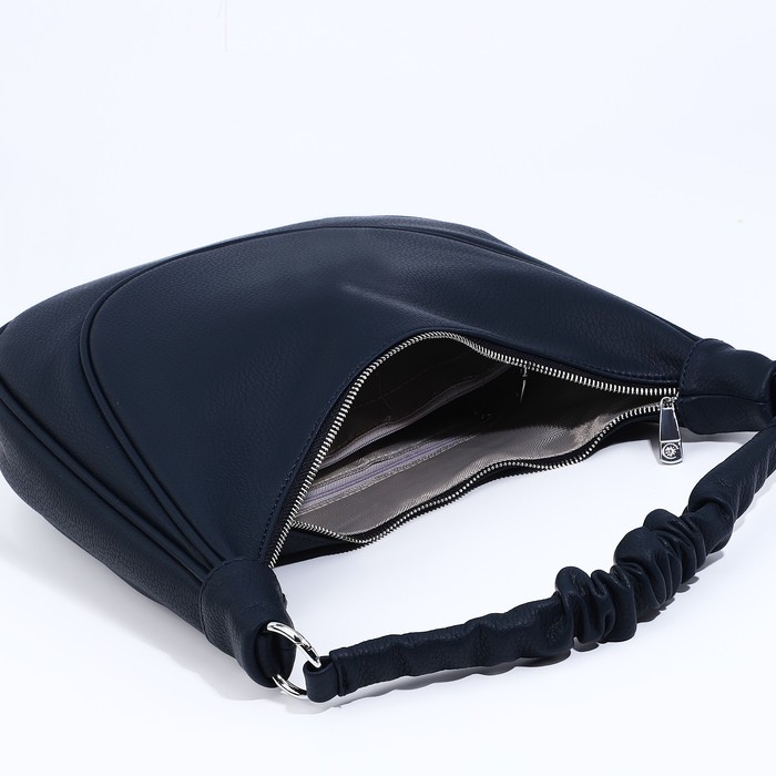 Сумка-мешок на молнии, наружный карман, длинный ремень, цвет тёмно-синий Сумка-мешок на молнии, наружный карман, длинный ремень, цвет тёмно-синий