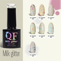 Гель лак для ногтей, &laquo;MILK GLITTER&raquo;, 3-х фазный, 8мл, LED/UV, цвет прозрачный (08)