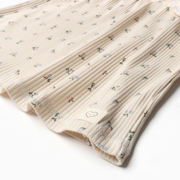 Платье с дл. рукавом Крошка Я Wildflowers, рост 68-74 см, бежевый