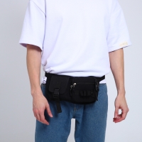 Сумка поясная на молнии, цвет чёрный