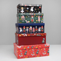 Набор подарочных коробок 5 в 1 &laquo;Щелкунчик&raquo;, 32,5 х 20 х 12,5 - 22 х 14 х 8,5 см, Новый год