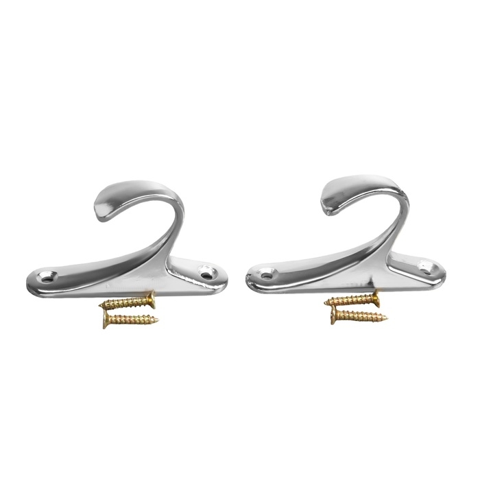 Крючок для штор KS101 CAPPIO, однорожковый, цвет хром,2 шт