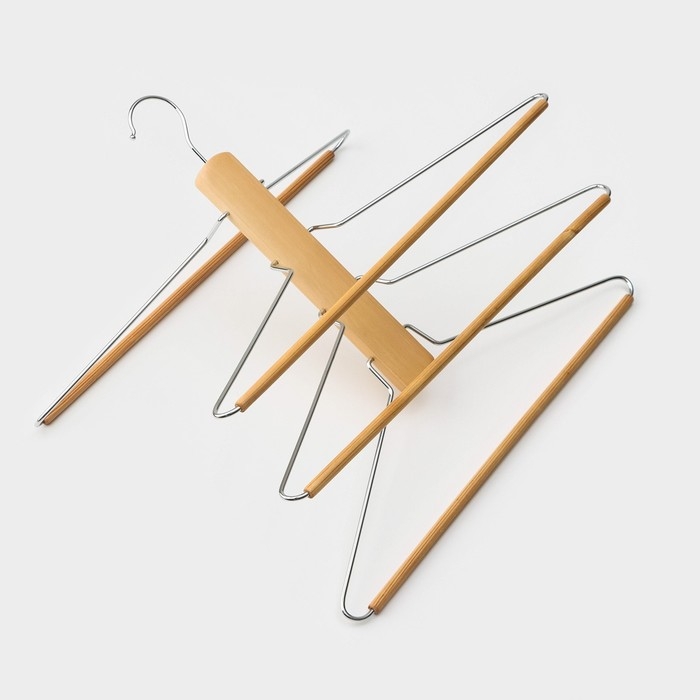 Плечики - вешалка для одежды LaDо́m Bois, 41×38 см, многоуровневая, деревянная сорт А Плечики - вешалка для одежды LaDо́m Bois, 41×38 см, многоуровневая, деревянная сорт А